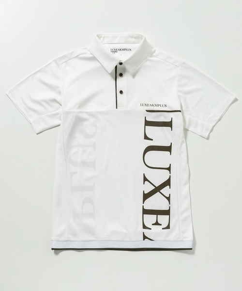 LUXEAKMPLUS(リュクスエイケイエムプラス)の「LUXEAKMPLUS(リュクスエイケイエムプラス)ゴルフ バーチカルロゴ 半袖ポロシャツ(吸水速乾 / UVカット)(ポロシャツ・メンズ・カーキ/ホワイト/ブラック・S/M/L/XL/XXL)」の10枚目の写真