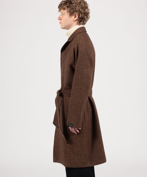 【定番！必須！】デペトリロ製　エリコフォルミコラ　コート ERRICO FORMICOLA ウールナイロン バルカラー ベルテッドコート