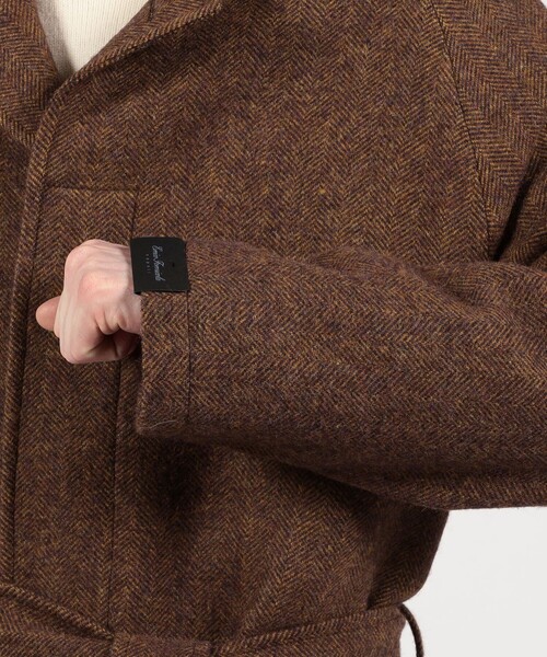 ERRICO FORMICOLA ウールナイロン バルカラー ベルテッドコート