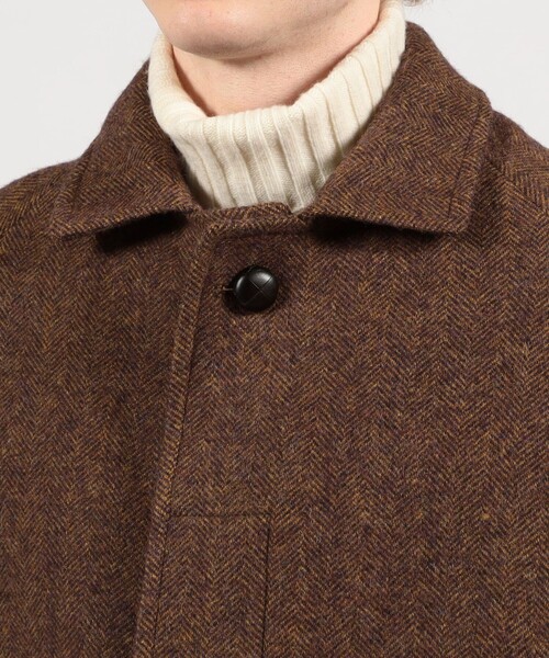 ERRICO FORMICOLA ウールナイロン バルカラー ベルテッドコート