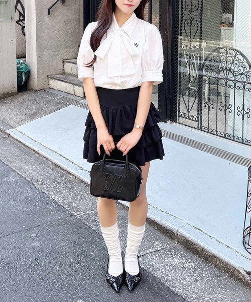 INGNI（イング）の「胸刺繍ボウタイ半袖ブラウス（シャツ/ブラウス・レディース・オフホワイト/サックスブルー/ブルー系1・M）」の8枚目の写真