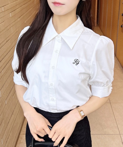 INGNI（イング）の「胸刺繍ボウタイ半袖ブラウス（シャツ/ブラウス・レディース・オフホワイト/サックスブルー/ブルー系1・M）」の10枚目の写真