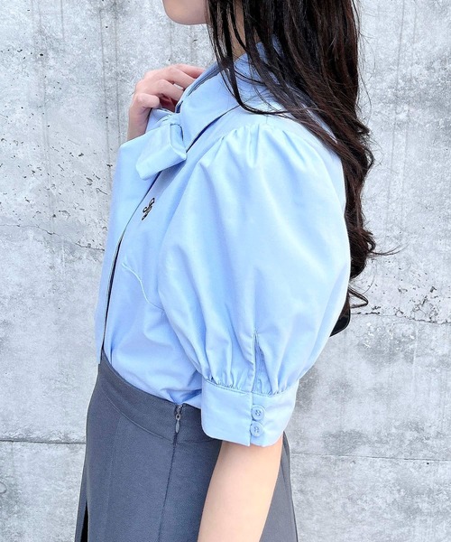 INGNI（イング）の「胸刺繍ボウタイ半袖ブラウス（シャツ/ブラウス・レディース・オフホワイト/サックスブルー/ブルー系1・M）」の15枚目の写真