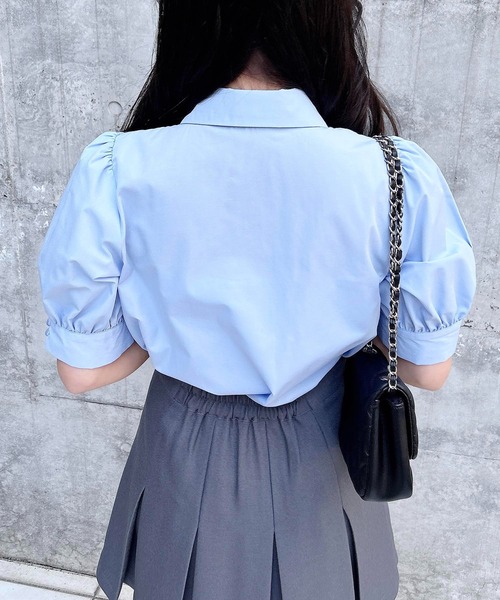 INGNI（イング）の「胸刺繍ボウタイ半袖ブラウス（シャツ/ブラウス・レディース・オフホワイト/サックスブルー/ブルー系1・M）」の16枚目の写真