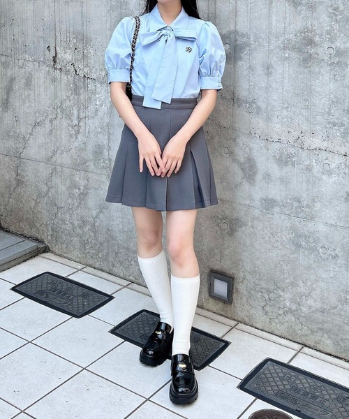 INGNI（イング）の「胸刺繍ボウタイ半袖ブラウス（シャツ/ブラウス・レディース・オフホワイト/サックスブルー/ブルー系1・M）」の17枚目の写真