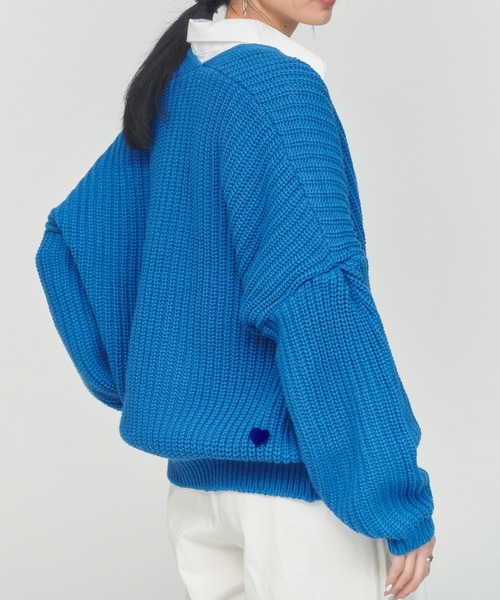 BLUE×PALANG(ブルーパラン)の「【ZOZOTOWN限定カラー】BIG CARDIGAN(カーディガン/ボレロ・レディース・ブルー/アイボリー/グレー/ブラック・FREE)」の4枚目の写真