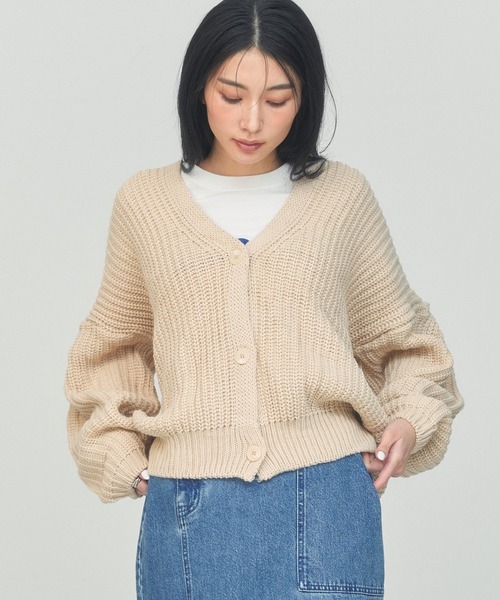 BLUE×PALANG(ブルーパラン)の「【ZOZOTOWN限定カラー】BIG CARDIGAN(カーディガン/ボレロ・レディース・ブルー/アイボリー/グレー/ブラック・FREE)」の6枚目の写真
