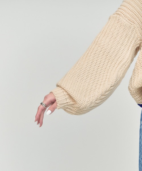 BLUE×PALANG(ブルーパラン)の「【ZOZOTOWN限定カラー】BIG CARDIGAN(カーディガン/ボレロ・レディース・ブルー/アイボリー/グレー/ブラック・FREE)」の8枚目の写真