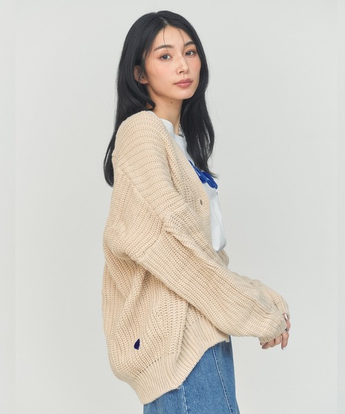 BLUE×PALANG(ブルーパラン)の「【ZOZOTOWN限定カラー】BIG CARDIGAN(カーディガン/ボレロ・レディース・ブルー/アイボリー/グレー/ブラック・FREE)」の10枚目の写真