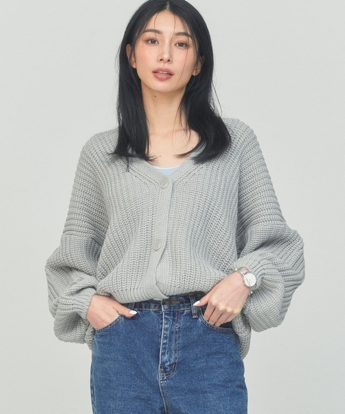 BLUE×PALANG(ブルーパラン)の「【ZOZOTOWN限定カラー】BIG CARDIGAN(カーディガン/ボレロ・レディース・ブルー/アイボリー/グレー/ブラック・FREE)」の17枚目の写真