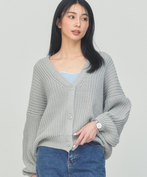 BLUE×PALANG(ブルーパラン)の「【ZOZOTOWN限定カラー】BIG CARDIGAN(カーディガン/ボレロ・レディース・ブルー/アイボリー/グレー/ブラック・FREE)」の19枚目の写真