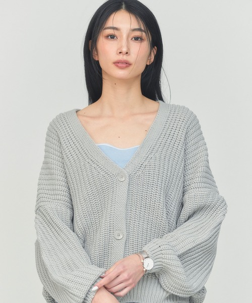 BLUE×PALANG(ブルーパラン)の「【ZOZOTOWN限定カラー】BIG CARDIGAN(カーディガン/ボレロ・レディース・ブルー/アイボリー/グレー/ブラック・FREE)」の18枚目の写真