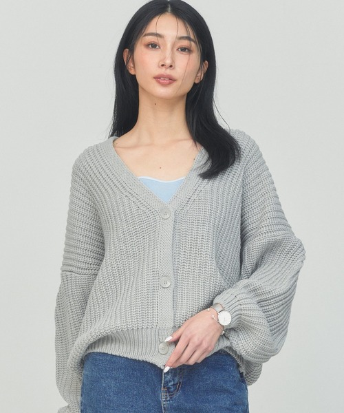 BLUE×PALANG(ブルーパラン)の「【ZOZOTOWN限定カラー】BIG CARDIGAN(カーディガン/ボレロ・レディース・ブルー/アイボリー/グレー/ブラック・FREE)」の16枚目の写真