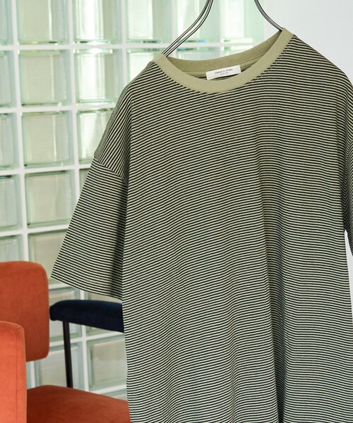 23213✨ブリーフィング 半袖 ボーダー ロゴ Tシャツ カットソー S セール】限定展開 ビックシルエット カラー 細ボーダー 半袖 Tシャツ
