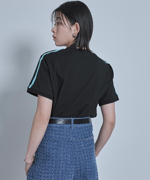 miette（ミエット）の「ロゴ刺繍ラインTシャツ（Tシャツ/カットソー・レディース・ホワイト系その他/ブラック/グレイッシュベージュ/ホワイト系その他2/チャコールグレー・FREE）」の22枚目の写真
