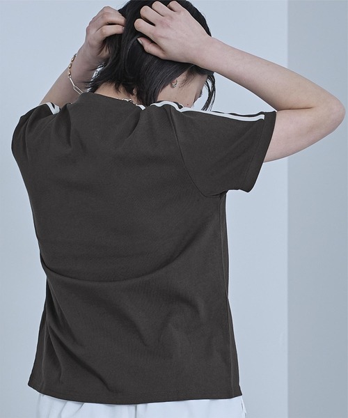 miette（ミエット）の「ロゴ刺繍ラインTシャツ（Tシャツ/カットソー・レディース・ホワイト系その他/ブラック/グレイッシュベージュ/ホワイト系その他2/チャコールグレー・FREE）」の15枚目の写真