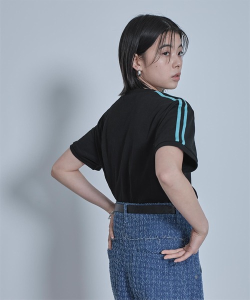 miette（ミエット）の「ロゴ刺繍ラインTシャツ（Tシャツ/カットソー・レディース・ホワイト系その他/ブラック/グレイッシュベージュ/ホワイト系その他2/チャコールグレー・FREE）」の20枚目の写真