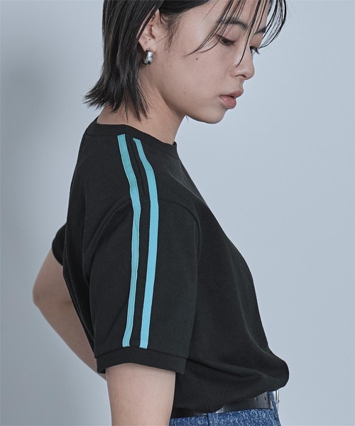 miette（ミエット）の「ロゴ刺繍ラインTシャツ（Tシャツ/カットソー・レディース・ホワイト系その他/ブラック/グレイッシュベージュ/ホワイト系その他2/チャコールグレー・FREE）」の17枚目の写真
