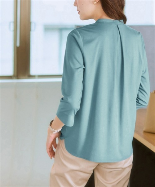 7days Life Styling(セブンデイズライフスタイリング)の「ブラウス見え シルケットポンチピンタックカットソートップス(Tシャツ/カットソー・レディース・グレイッシュベージュ/ブラック/オフホワイト/ミント・S/M/L/LL/3L/6L/4L/5L)」の21枚目の写真