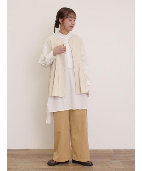 Samansa Mos2（サマンサ モスモス）の「デニム・ツイル前後2WAYベスト（ベスト・レディース・ブルー/サックスブルー/キナリ・F）」の14枚目の写真