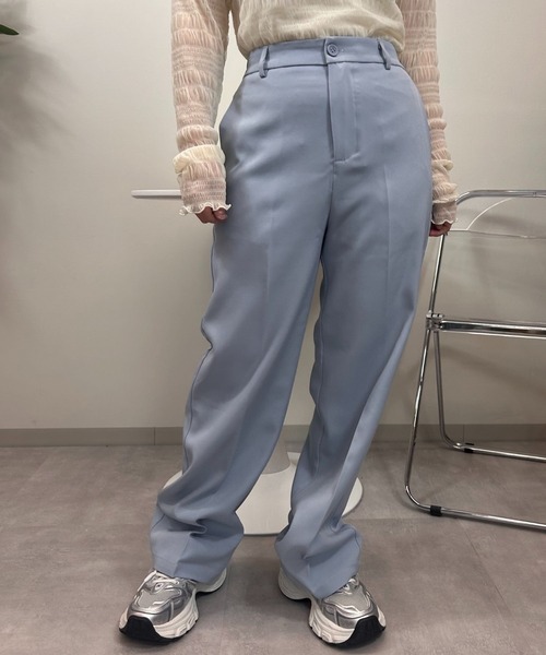 ODE(オッド)★ ストレートFITスラックス SINSS スラックス Center press two tuck wide straight slacks