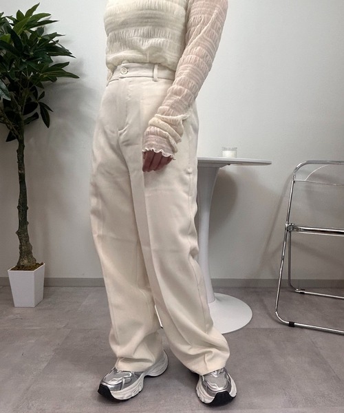 ODE(オッド)★ ストレートFITスラックス Loose/ルース（ルース）の「ドレープ ワイドフレアスラックス