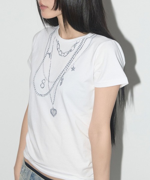 FANCY CLUB(ファンシークラブ)の「【再入荷】FANCY CLUB/NECKLACE T(Tシャツ/カットソー・レディース・ブラック/ホワイト・FREE)」の14枚目の写真