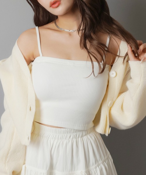 SPINNS（スピンズ）の「肩ひも取り外し可能！オフショルのインナーにも◎/カップ付き マルチウェイキャミソール/2サイズ・4色展開（キャミソール・レディース・チャコール/カーキ/オフホワイト/ブラック・M/S）」の5枚目の写真