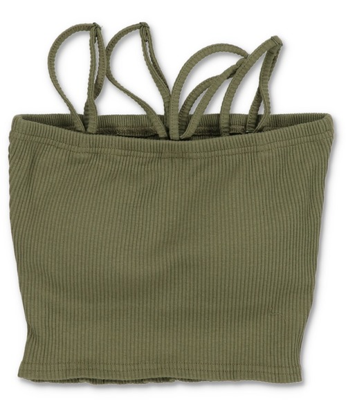 SPINNS（スピンズ）の「肩ひも取り外し可能！オフショルのインナーにも◎/カップ付き マルチウェイキャミソール/2サイズ・4色展開（キャミソール・レディース・チャコール/カーキ/オフホワイト/ブラック・M/S）」の11枚目の写真