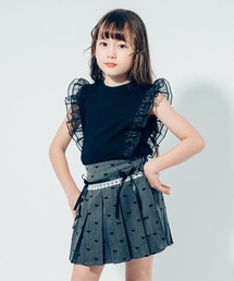 URBAN CHERRY | 【快適さらリブ素材】シアーフリルノースリーブリブトップス(Tシャツ/カットソー)