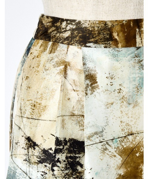 セール】Mineral Print Straight Skirt / ミネラルプリント