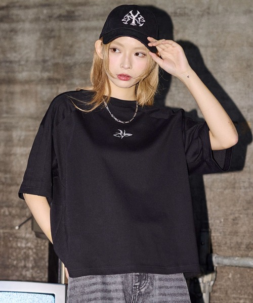 MSG(エムエスジー)の「ヴィンテージライクロゴ刺繍カットオフTシャツ【UNISEX】(Tシャツ/カットソー・メンズ・ブラック/グレー系/ワイン系/ブラック系/ホワイト/オレンジ/ブルー/ブラウン・S/M/L/XL)」の15枚目の写真