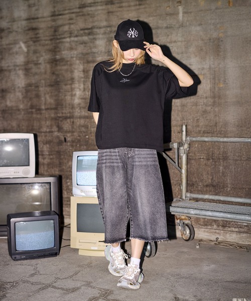 MSG(エムエスジー)の「ヴィンテージライクロゴ刺繍カットオフTシャツ【UNISEX】(Tシャツ/カットソー・メンズ・ブラック/グレー系/ワイン系/ブラック系/ホワイト/オレンジ/ブルー/ブラウン・S/M/L/XL)」の18枚目の写真