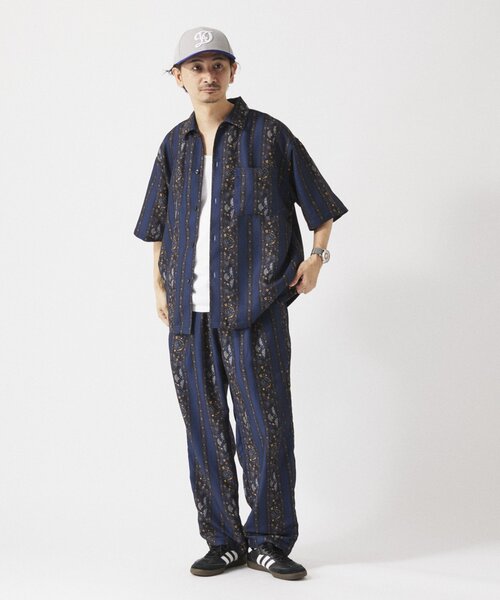 JOURNAL STANDARD relume(ジャーナルスタンダード レリューム)の「ホールパターンプリント 半袖シャツ(シャツ/ブラウス・メンズ・ネイビー/ベージュ系その他/ボルドー/ブラック/グレー・MEDIUM/LARGE)」の9枚目の写真
