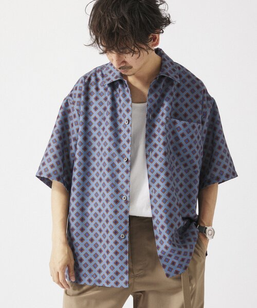 JOURNAL STANDARD relume(ジャーナルスタンダード レリューム)の「ホールパターンプリント 半袖シャツ(シャツ/ブラウス・メンズ・ネイビー/ベージュ系その他/ボルドー/ブラック/グレー・MEDIUM/LARGE)」の19枚目の写真