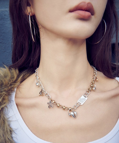 14kgf ネックレス チャーム3つset✩.*˚ 14KGF 秋リーフ ゴールドチャーム サージカルステンレスチェーン