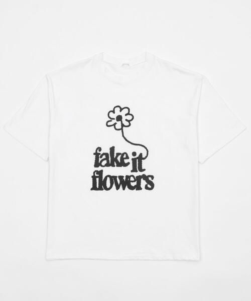 WOND(ウォンド)の「WOND/fake it flowersビッグT(Tシャツ/カットソー・レディース・ホワイト/ブラック・FREE)」の12枚目の写真