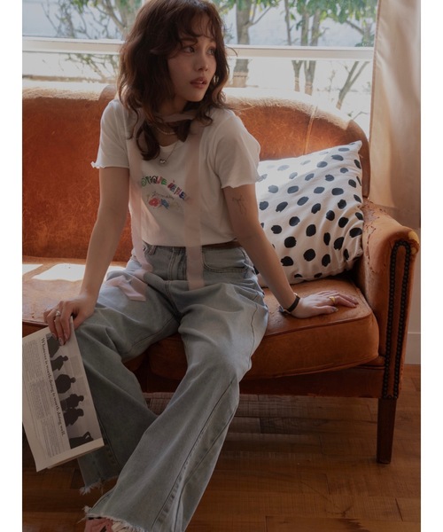 JUMELLE（ジュメロ）の「drawing flower T（Tシャツ/カットソー・レディース・ホワイト/ベージュ・FREE）」の18枚目の写真