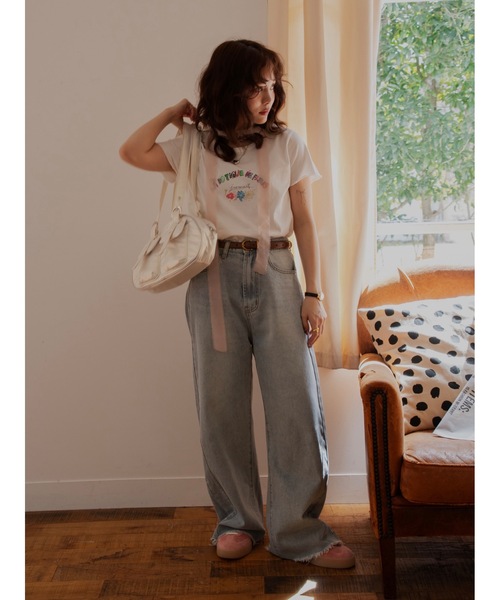 JUMELLE（ジュメロ）の「drawing flower T（Tシャツ/カットソー・レディース・ホワイト/ベージュ・FREE）」の19枚目の写真