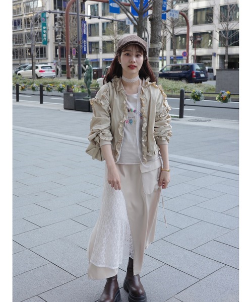 JUMELLE（ジュメロ）の「drawing flower T（Tシャツ/カットソー・レディース・ホワイト/ベージュ・FREE）」の21枚目の写真