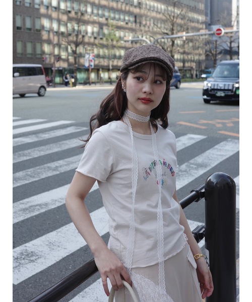 JUMELLE（ジュメロ）の「drawing flower T（Tシャツ/カットソー・レディース・ホワイト/ベージュ・FREE）」の10枚目の写真