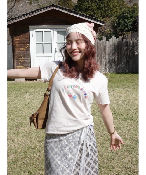 JUMELLE（ジュメロ）の「drawing flower T（Tシャツ/カットソー・レディース・ホワイト/ベージュ・FREE）」の8枚目の写真