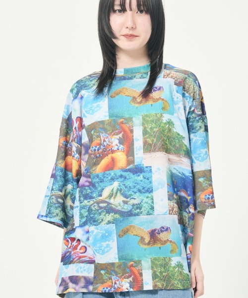 CORISCO（コリスコ）の「カットサッカー総柄プリントTEE(M1)（Tシャツ/カットソー・メンズ・その他2/その他5/その他4/その他6/その他1/その他3・LARGE/MEDIUM/X-LARGE）」の3枚目の写真