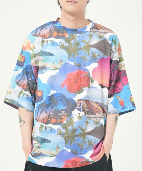 CORISCO（コリスコ）の「カットサッカー総柄プリントTEE(M1)（Tシャツ/カットソー・メンズ・その他2/その他5/その他4/その他6/その他1/その他3・LARGE/MEDIUM/X-LARGE）」の4枚目の写真