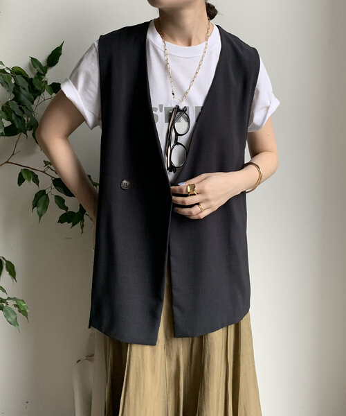 DouDou（ドゥドゥ）の「【WEB限定】接触冷感ベスト（ベスト・レディース・ベージュ/チャコールグレー/ブラック・FREE）」の19枚目の写真