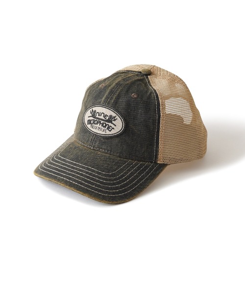 NineMicrophones（ナインマイクロフォンズ）の「WASHED MESH CAP-Pain of My Life-（キャップ・メンズ・ブラック/バーガンディー・FREE）」の4枚目の写真