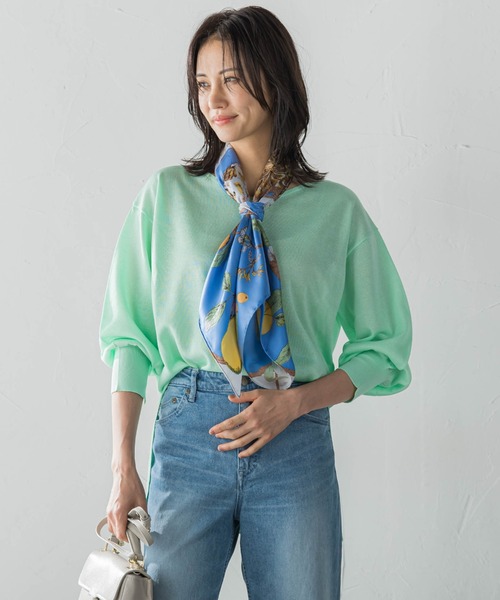 LAUTREAMONT(ロートレアモン)の「セミシアーボクシーニットプルオーバー≪手洗い可能≫(ニット/セーター・レディース・ホワイト/ピンク/グリーン・9号)」の2枚目の写真