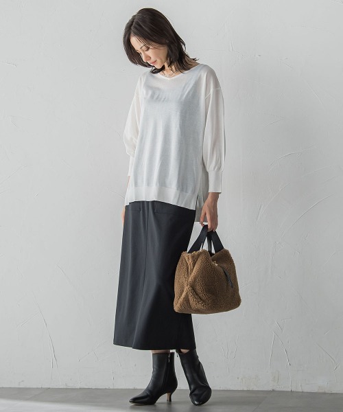 LAUTREAMONT(ロートレアモン)の「セミシアーボクシーニットプルオーバー≪手洗い可能≫(ニット/セーター・レディース・ホワイト/ピンク/グリーン・9号)」の22枚目の写真