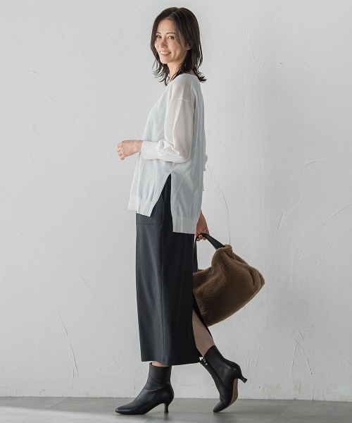 LAUTREAMONT(ロートレアモン)の「セミシアーボクシーニットプルオーバー≪手洗い可能≫(ニット/セーター・レディース・ホワイト/ピンク/グリーン・9号)」の21枚目の写真