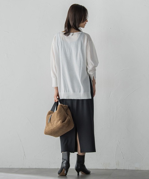 LAUTREAMONT(ロートレアモン)の「セミシアーボクシーニットプルオーバー≪手洗い可能≫(ニット/セーター・レディース・ホワイト/ピンク/グリーン・9号)」の20枚目の写真